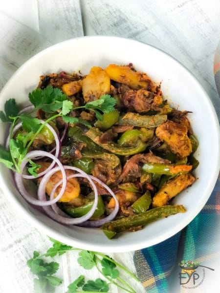 Aloo Shimla Mirch - Bell Pepper Potatoes Stir-Fry