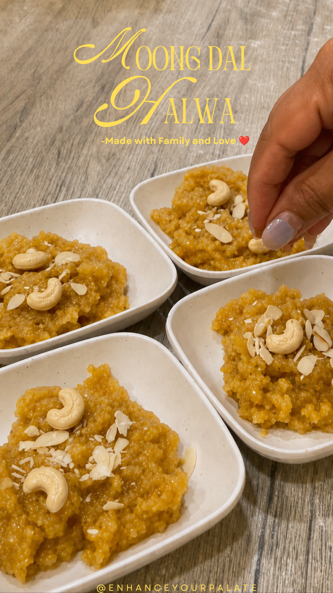 Moong Dal Halwa served in small bowls
