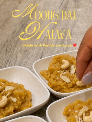 Moong Dal Halwa served in small bowls