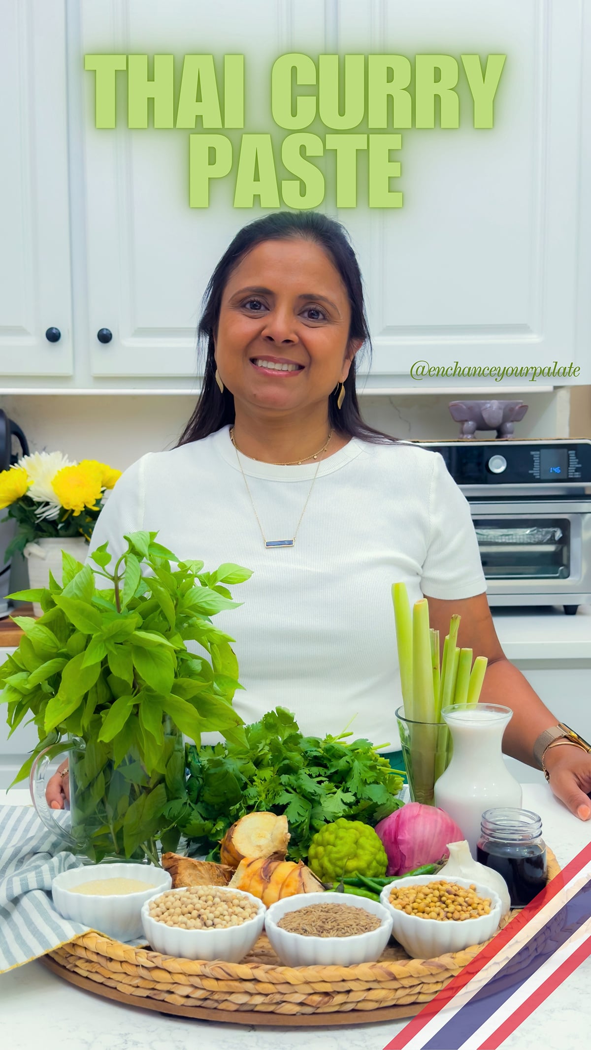 Rupali displaying the list of ingredients.